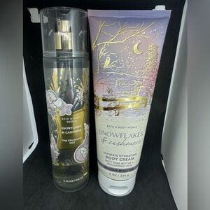🆕 Bath & Body Works Snowflakes & Cashmere body cream & fragrance mist set